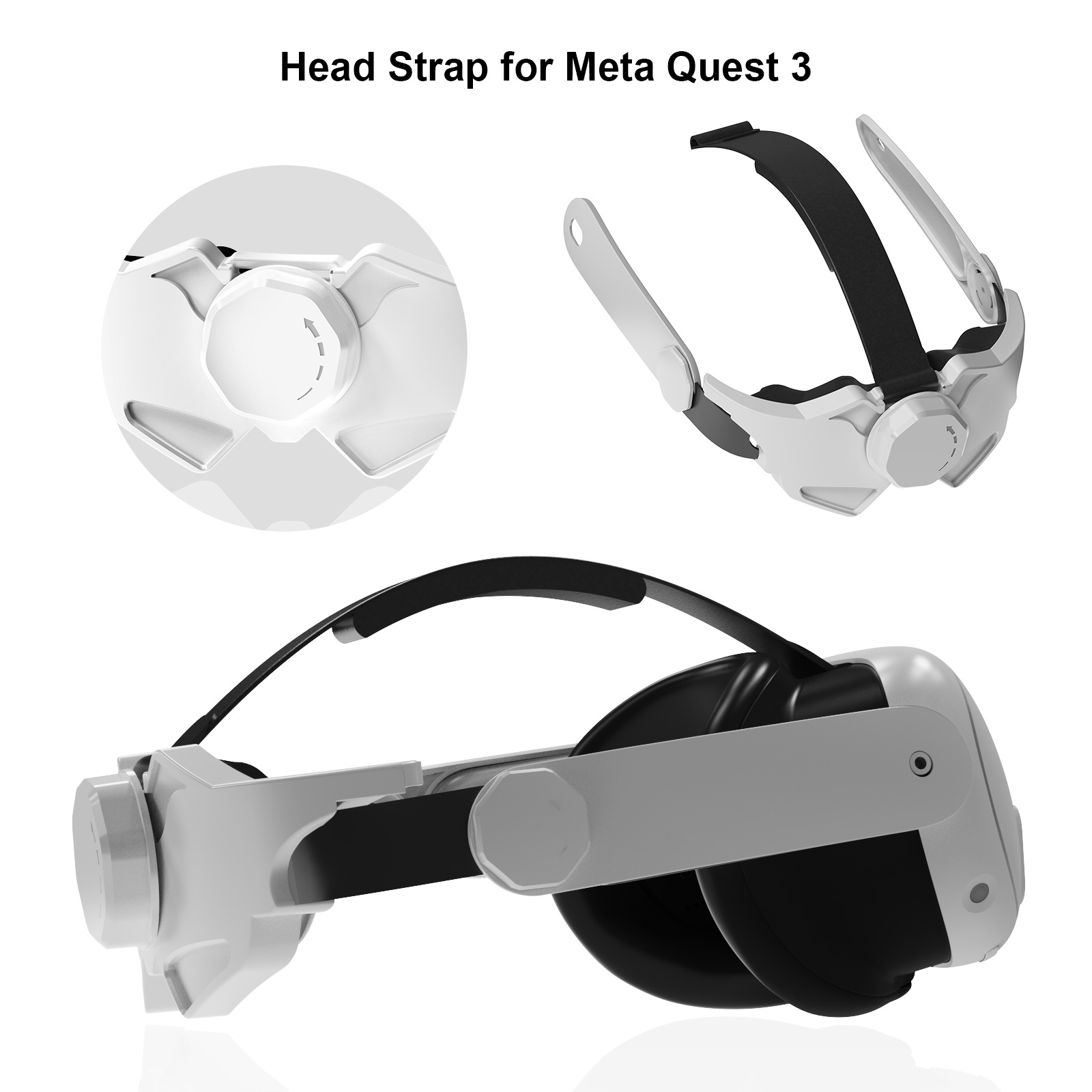 Meta Quest3 VR眼镜可调节替换头带MetaQuest3多角度调节头戴配件 - 图0