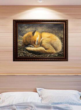 50*70cm 手绘 超写实油画 狐狸 动物  高端油画 LJL涂