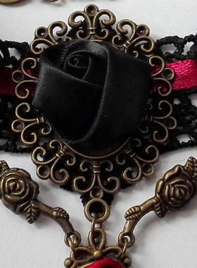 欧式复古手工原创蕾丝饰品短项链