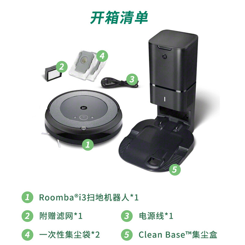 美国iRobot扫地机器人i3+全自动家用扫地机吸尘器宠物毛发克星 - 图3