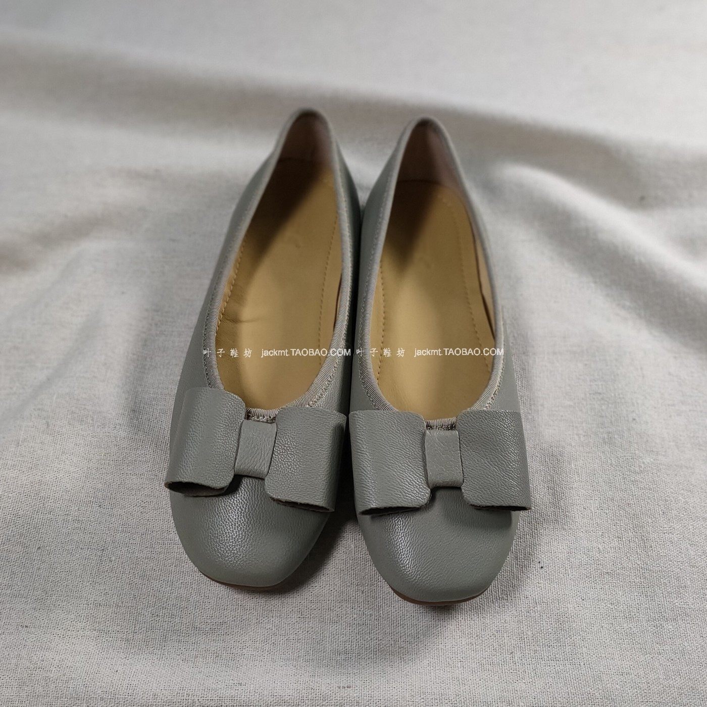 仅6对~纯原！比球鞋还舒服~显瘦灰色羊皮优雅蝴蝶结芭蕾舞平底鞋,淘宝优惠券,粉丝福利购,淘宝优惠卷