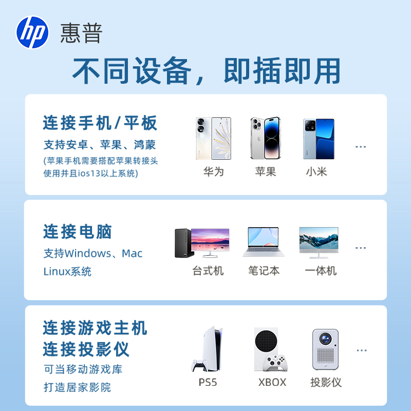 HP 2T mobile solid state drive external mobile phone computer