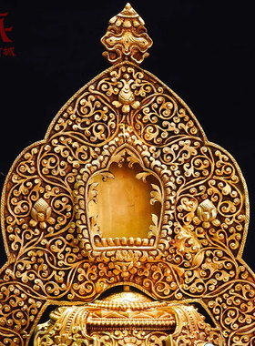 热销全鎏金雕花长寿宝瓶室内家用宝石镶嵌财神宝瓶桌面装饰摆饰