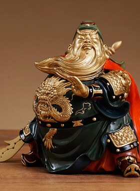 热销正义关公神像铜工艺品家居饰品送礼公司开业武财神爷招财国潮