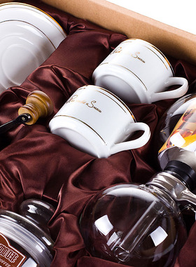 热销样板间厨房橱柜茶几书房装饰架摆件美式手磨咖啡机虹吸壶套装