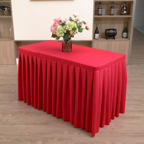 热销定做IBM桌布桌套桌罩台布签到台裙会议桌裙婚庆展会活动台布 - 图2