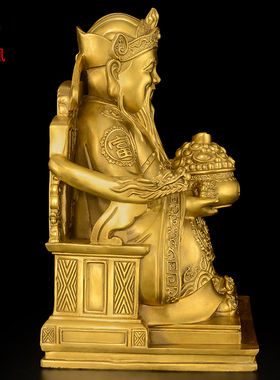 热销纯铜财神爷摆件店铺请文财神比干佛像供奉客厅家用办公室公司