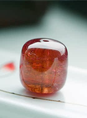 diy纯天然巴西红碧玺吊坠老坑料