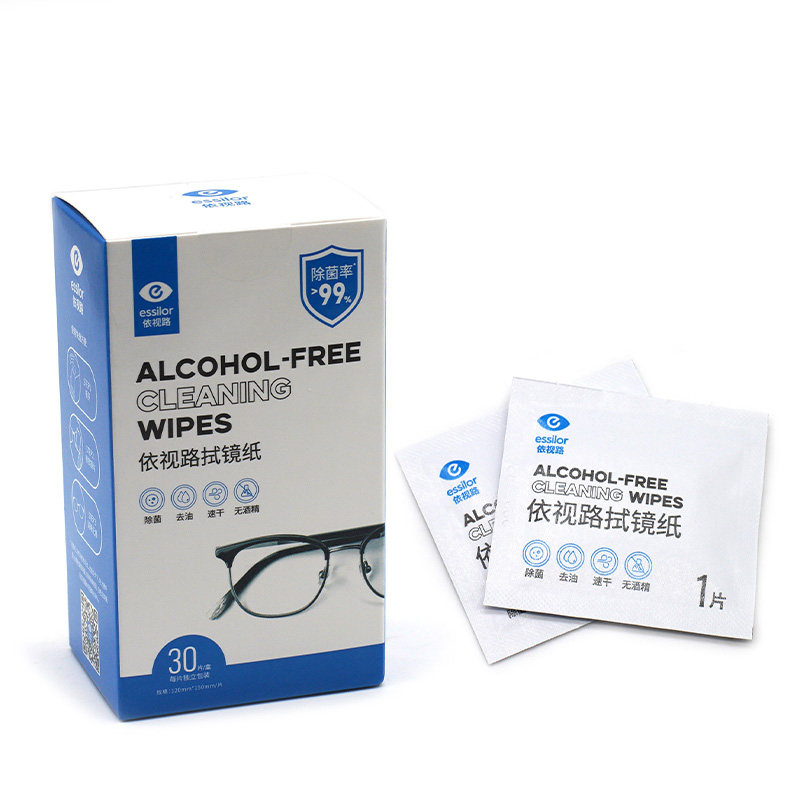 Essilor/依视路无酒精擦镜纸一次性镜片镜头消毒清洁擦拭湿巾30片,淘宝优惠券,粉丝福利购,淘宝优惠卷