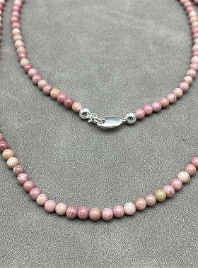 小众Picnique粉色进口天然石榴石串珠多种戴法可叠戴项链