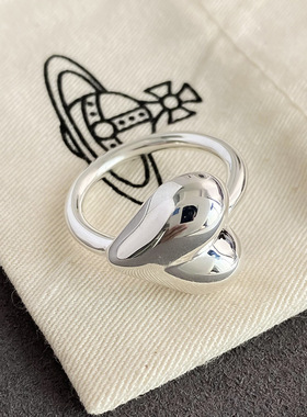 「爱你的形状」plnt简约爱心高品质金属戒指女ins博主feve_r同款