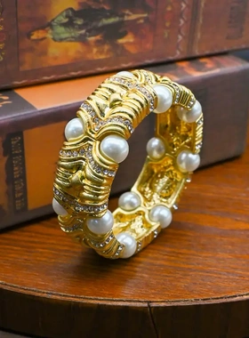 中古vintage气质高级感奢华精致复古青岛工厂镶钻手链