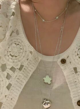 韩国nis冷淡风小花吊坠长项链