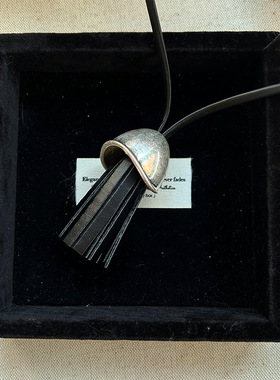 日韩小众皮质流苏吊坠项链简约高级感设计师款毛衣链长链气质百搭