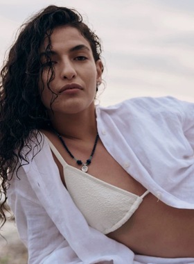 夏新蓝色系深海项链青金石蓝松石多色混珠时髦个性串珠颈链锁骨链