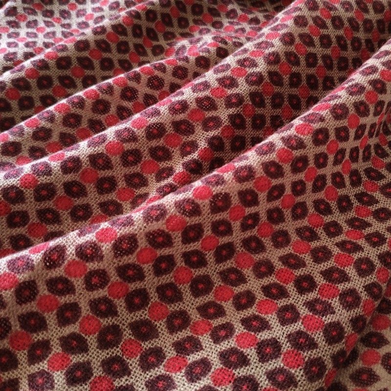 微瑕处理268元一条，纯山羊绒酒红圆点小菱格羊绒围巾女,淘宝优惠券,粉丝福利购,淘宝优惠卷