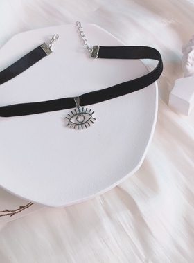 原宿锁骨链choker恶魔之眼