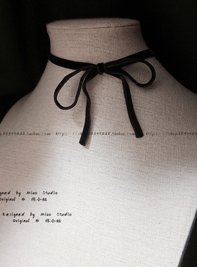 不褪色赫本风蝴蝶结choker颈链