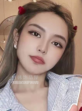 红色小抓夹丝绒过年海边发卡