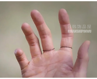 李栋旭同款黑色戒指随形素圈女男九尾狐传李砚细链条纯银李东旭链 虎窝淘