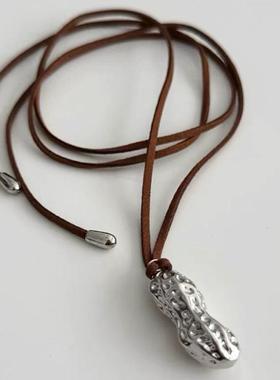 好事花生秋冬毛衣链吊坠项链