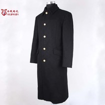 Cold War Straight Russia Original Russian Navy 08 11 Soldiers Winter Long Coat Black Wool BTK