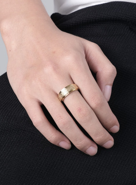 时尚钛钢戒指 时尚北欧凯尔特三角结可旋转解压缓解焦虑钛钢戒指