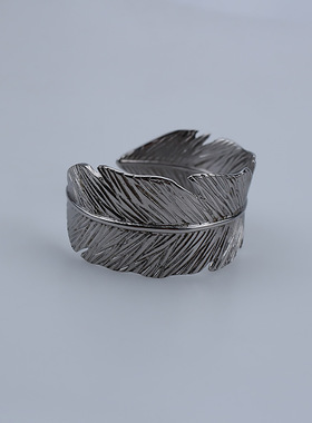 男款戒指钛钢时尚树叶钛钢戒指