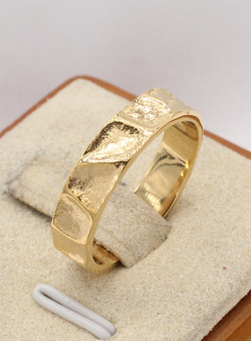 时尚钛钢男款戒指 欧美复古不规则凹凸戒指 凹凸纹钛钢戒指指环