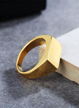 欧美风ins光面钛钢戒指网红