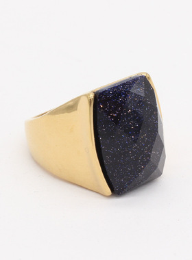 男款戒指钛钢时尚宝石戒指