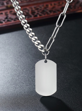 时尚军牌项链项链钛钢男