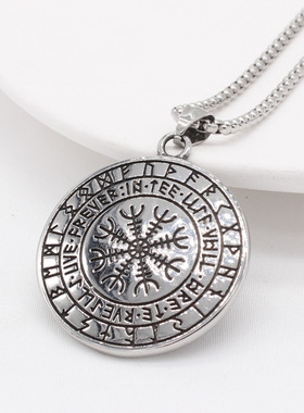 时尚项链钛钢圆牌项链