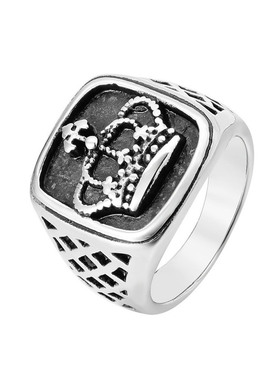 时尚风复古男士钛钢戒指