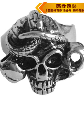 霸气风骷髅头钛钢戒指