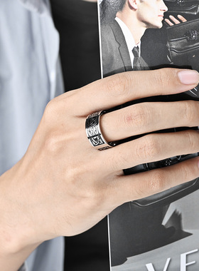 时尚钛钢戒指 北欧民族风凯尔特永恒三角结戒指 符文钛钢戒指指环