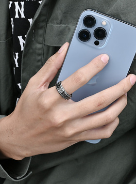 时尚钛钢戒指北欧风维京文字复古银色卢恩符文维京人钛钢戒指指环