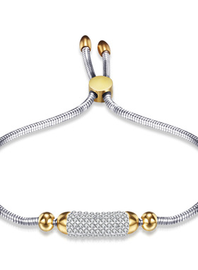 手链时尚风钛钢镶钻手链