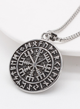 时尚项链钛钢圆牌项链