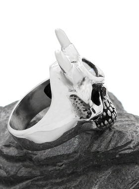 男款戒指钛钢时尚骷髅头钛钢戒指