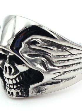 钛钢戒指指环复古鬼头钛钢戒指