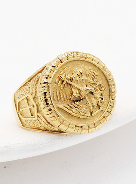 时尚钛钢男款戒指欧美复古