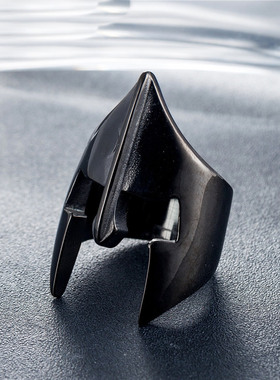 时尚钛钢男款戒指 复古欧美朋克斯巴达勇士面具钛钢戒指潮男指环