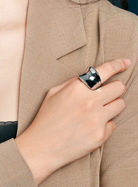 时尚钛钢戒指 欧美大光面戒指 时尚食指戒 钛钢戒指指环