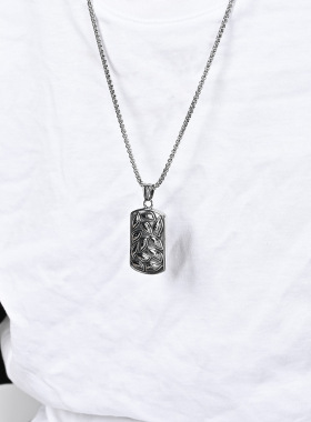 时尚钛钢项链欧美复古风眼睛钛钢吊坠厂房拍恶魔眼睛钛钢项链