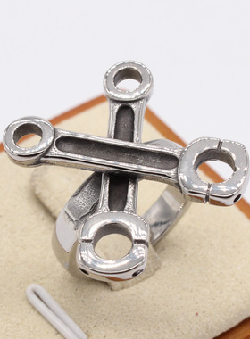 时尚钛钢男款戒指 欧美个性复古螺丝扳手钛钢戒指指环