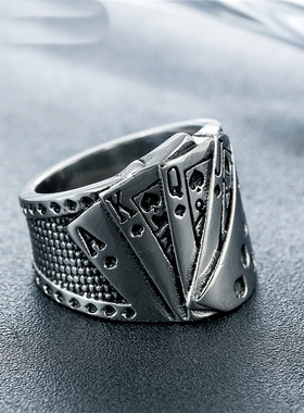 朋克风复古男士钛钢戒指