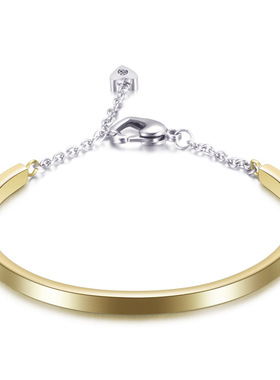 时尚风钛钢心形吊坠可调节手环