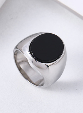 欧美钛钢戒指指环钛钢简约男