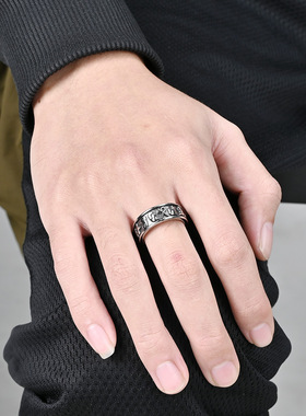 时尚钛钢戒指 古埃及安卡羽毛幸运符戒指 时尚钛钢戒指指环